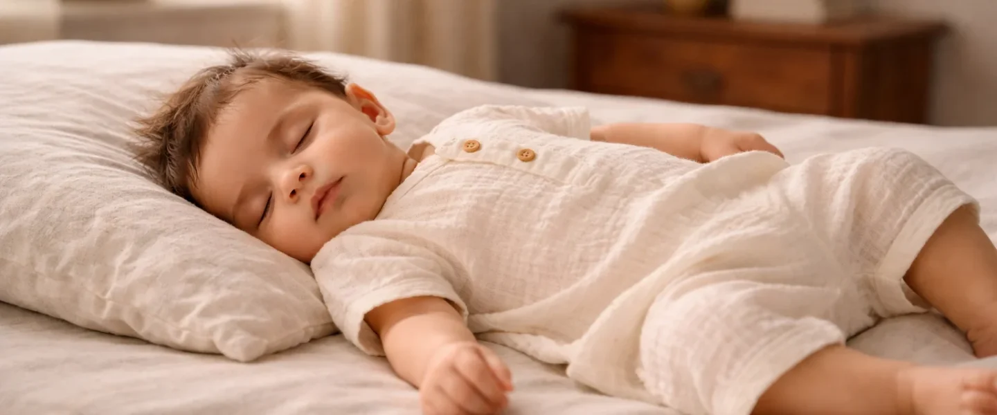 Newborn wearing soft breathable clothes for summer in newborn clothing Pakistan