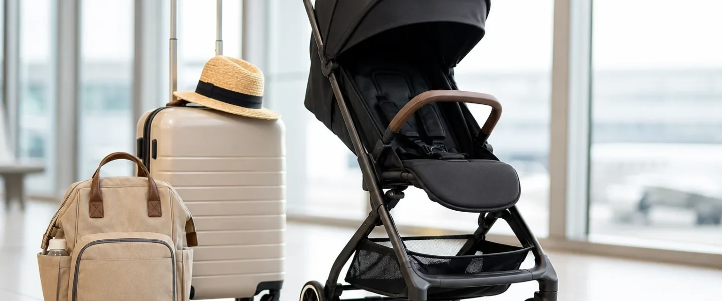 Best lightweight stroller for travel with carry-on luggage at an airport terminal
