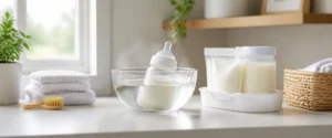 How long can breast milk sit out after warming shown with a sealed bottle warming safely in water